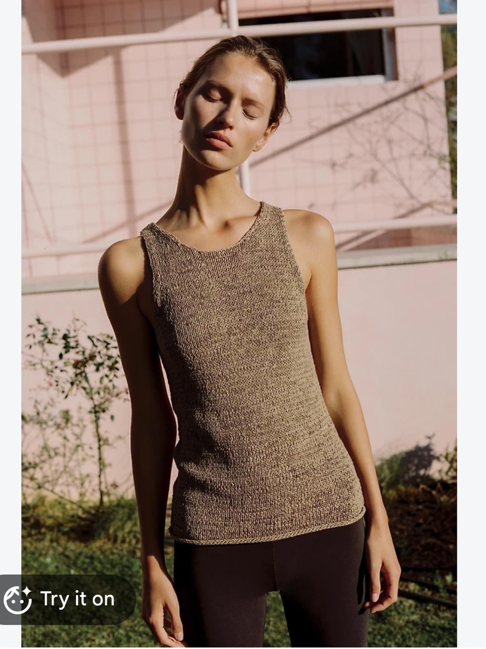 Zara Contrast Sleeveless KNIT TOP